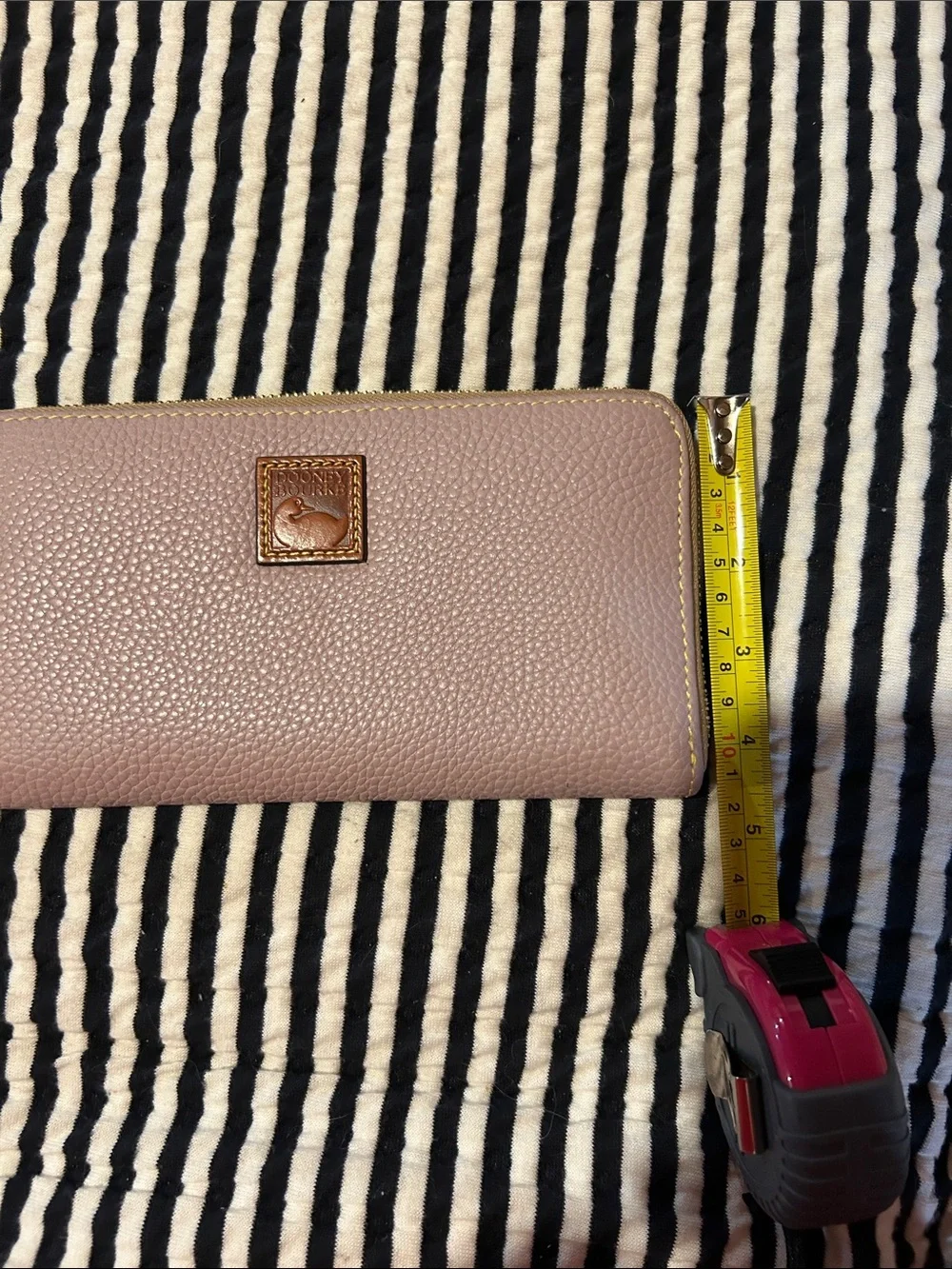 Dooney & Bourke Dusty Rose Pebbled Leather Zip Wallet